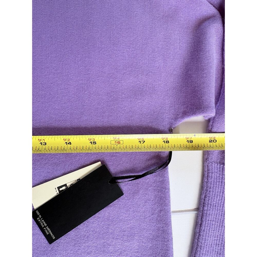 Max Studio 100% Merino Wool Lightweight Sweater Purple Dolman Sleeve Career M - Picture 11 of 13